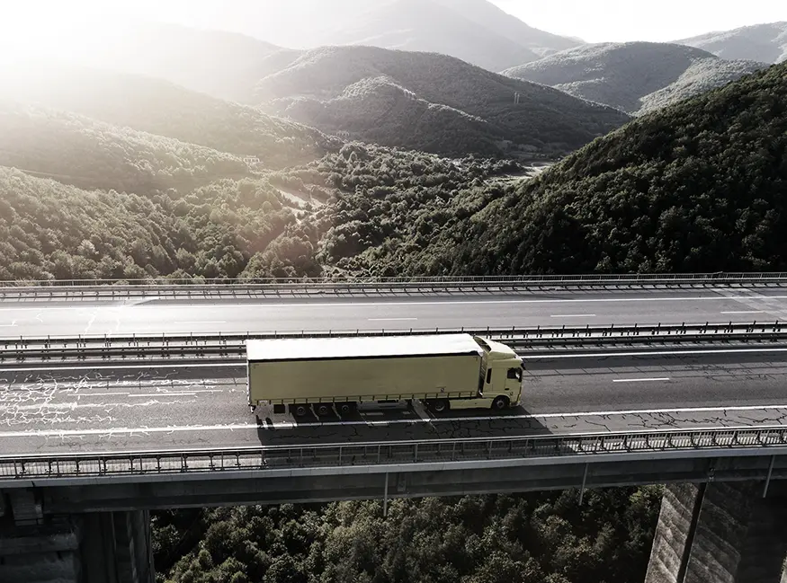 Camion sobre un puente